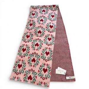 Vera Bradley Knit Scarf Pink and Red Hearts Pattern Valentine’s RARE - NWT